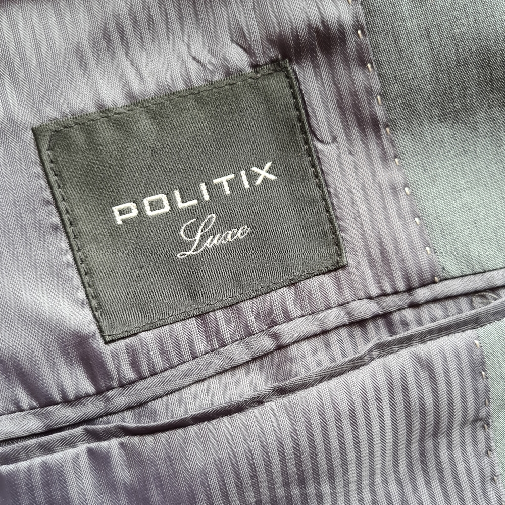 POLITIX Luxe M Mens Grey Luxury Wool Blend Jacket - Picture 8 of 13
